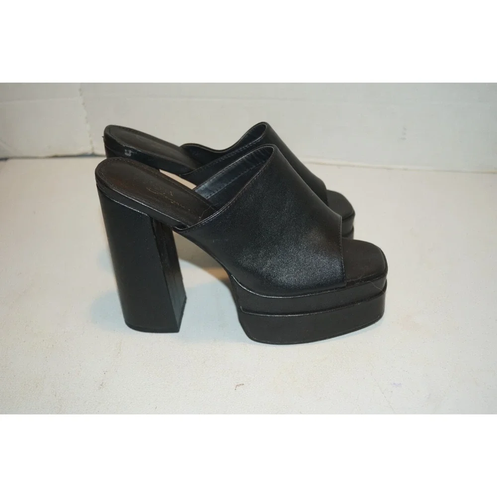 Olivia Ferguson Klayton Black Platform Chunky Block Heels Size 9
