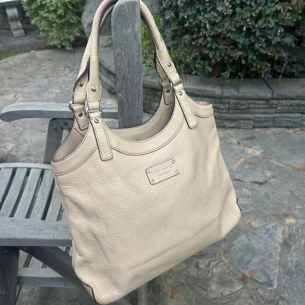 Kate Spade Tan Pebble Leather Satchel Shoulder Purse