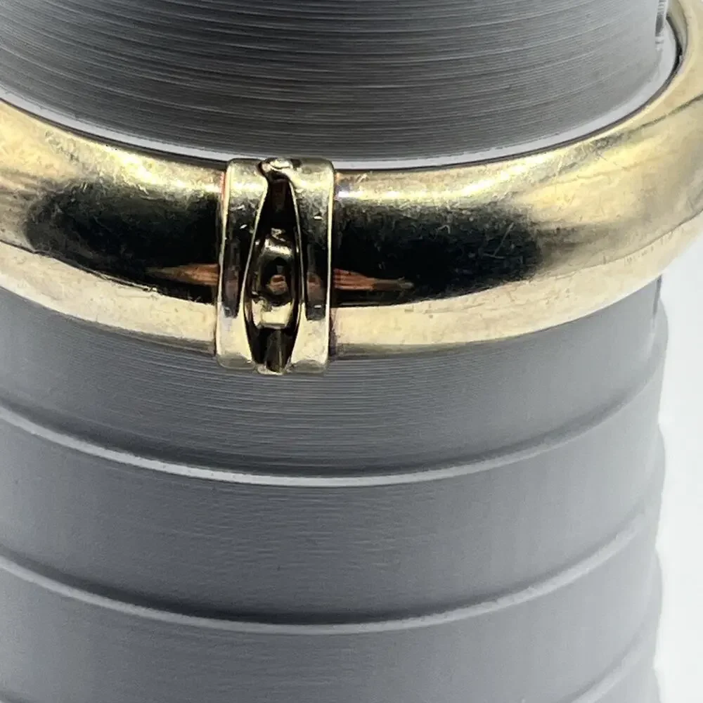 Sterling Silver 925 Gold Vermeil Veronese Italy Hinged Clamper Bracelet Vintage