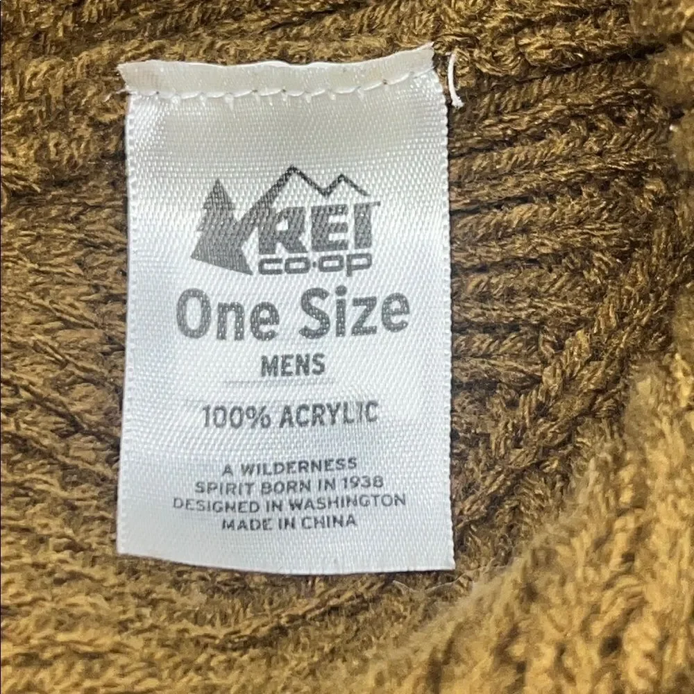 REI COOPERATIVE Dusty Olive Green Knit Cuff Beanie
