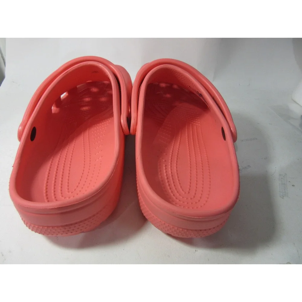 Crocs Clog Mens Size 13 Coral Pink Slip On Water Friendly Shoes Adjustable Strap