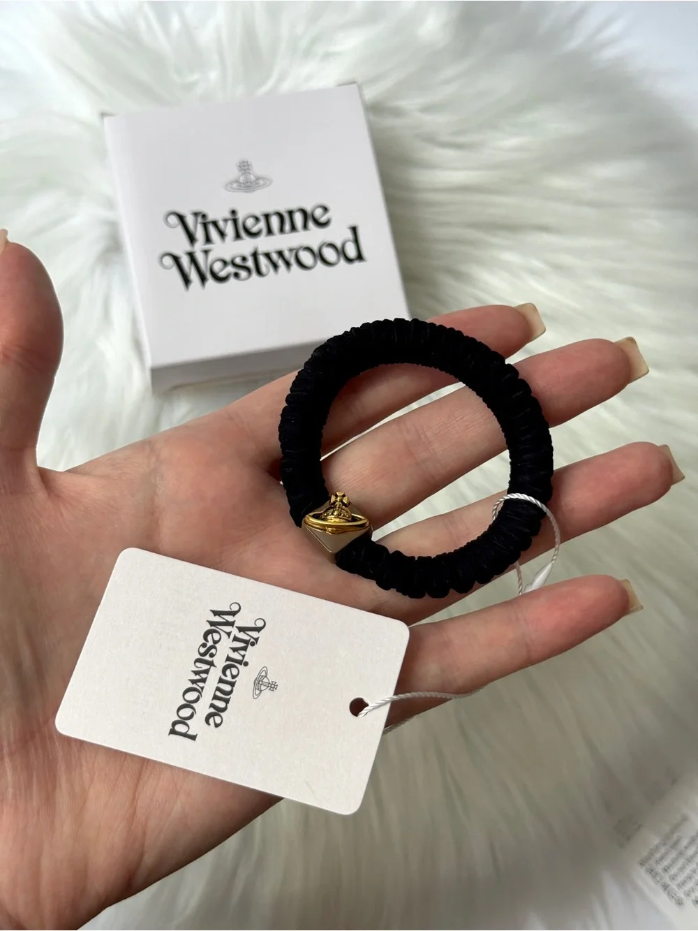 Vivienne Westwood Black Scrunchie Hair Tie (Japanese accessories collection) NEW