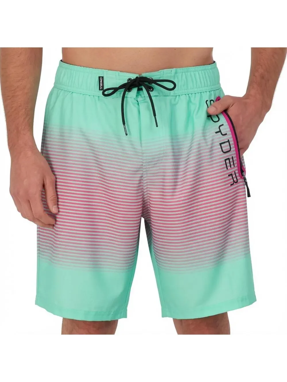 Spyder Men's Mint Green and Pink Gradient Swim Shorts