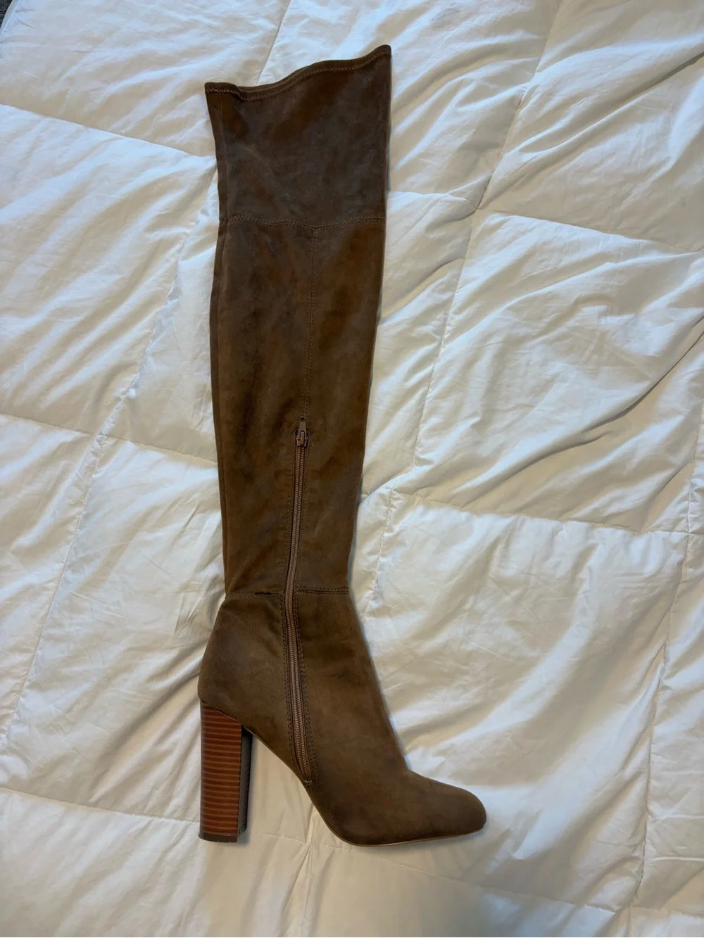 Suede Over-the-Knee Heel Boots