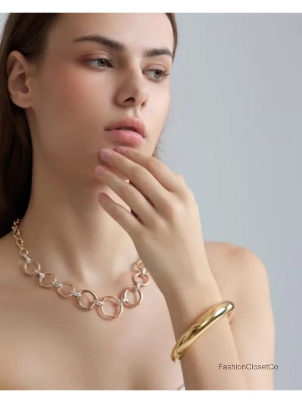 Minimalist Stainless Steel Bracelet, Polished Chunky Open Bangle, Twisted Rope