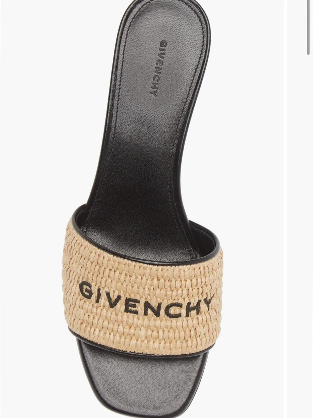 Givenchy Logo Raffia Slide Heel