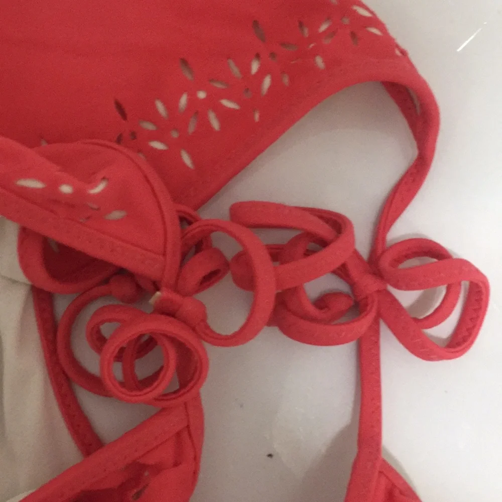 J. Crew Laser Cut Bikini Bottom Sz L EUC