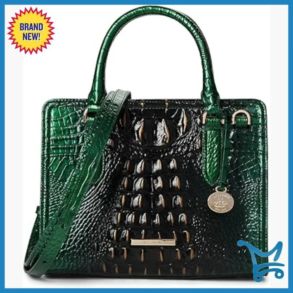 Medium Leather Satchel Crossbody Bag with Zip Top and Rolled Handles