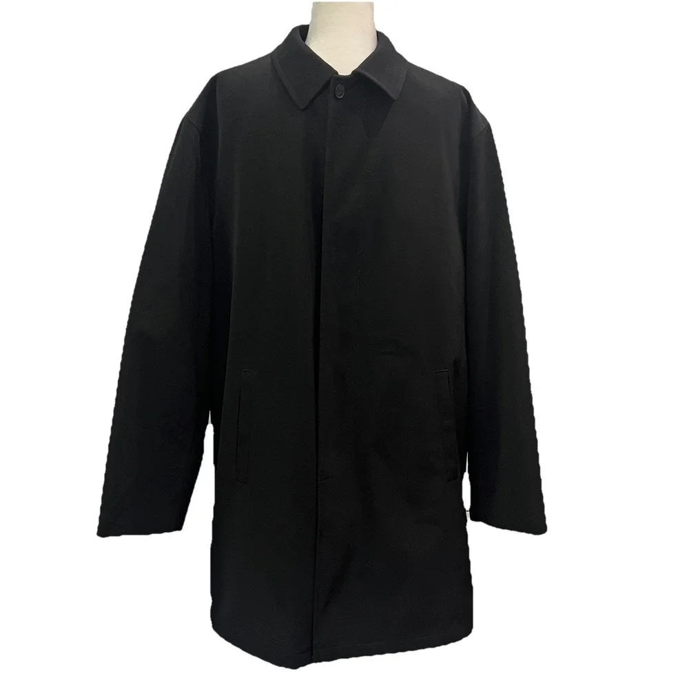 Ralph Lauren Trench OverCoat Mens Large Removable‎ Lining Rain Coat Black  Large