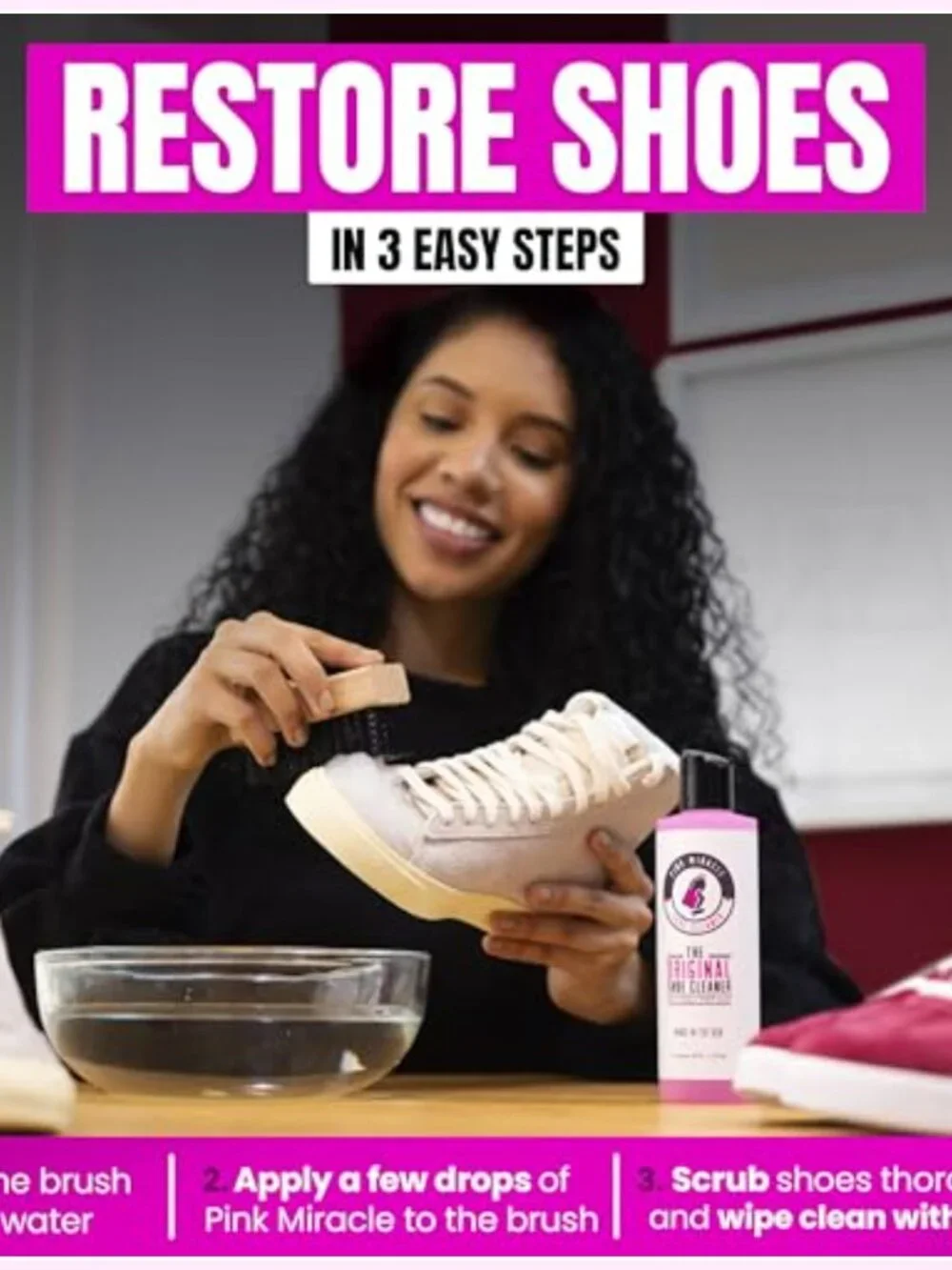 Shoe Cleaner Kit with Brush for Leather, Suede & Nubuck Sneakers