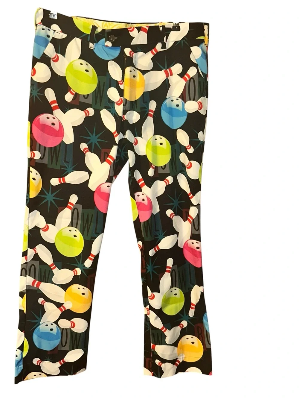 Men Loud Mouth golf pants bowling pin and ball print pants 34x32L