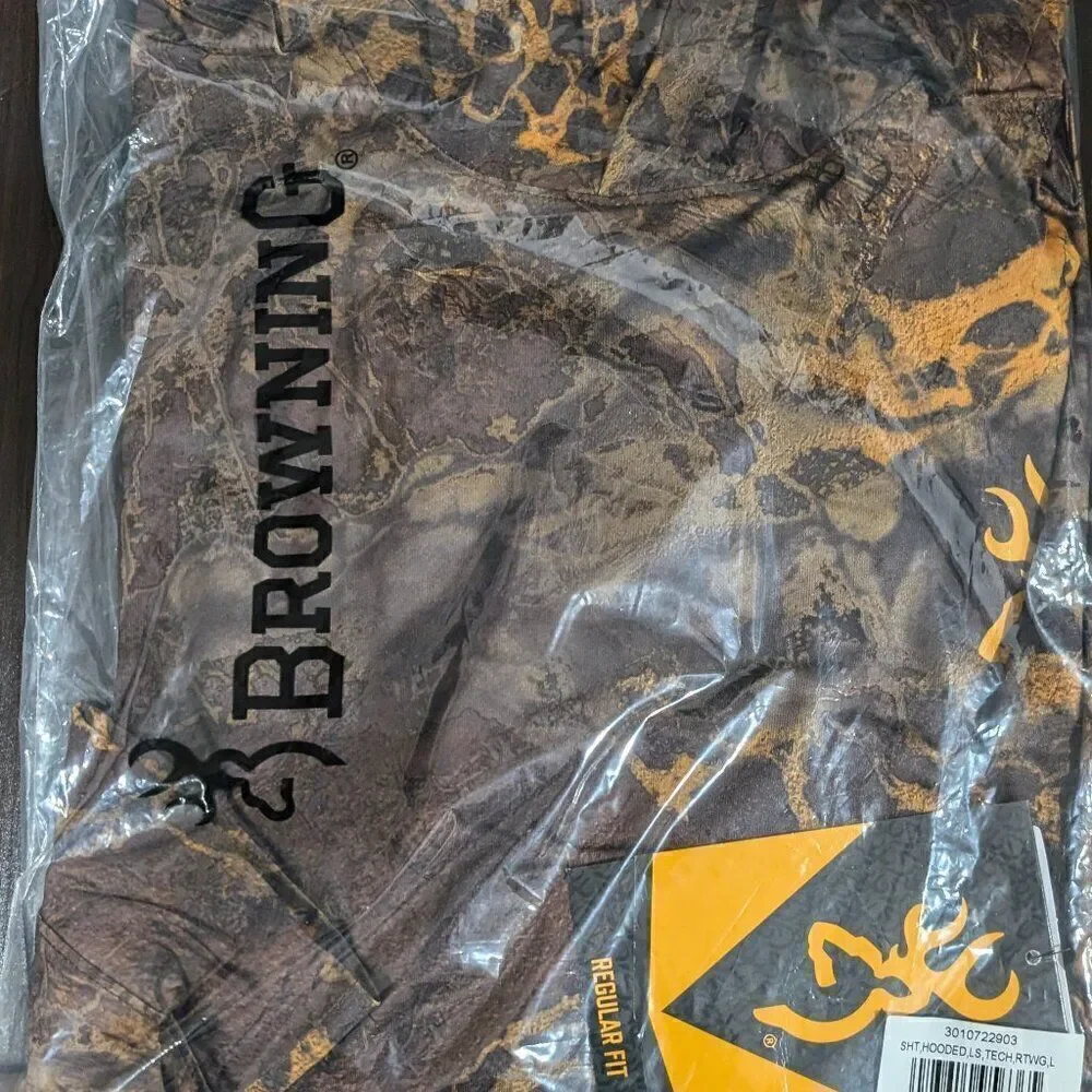 BNWT Browning‎ Hooded Tech Crew (L)- RTW3 Black/Gold