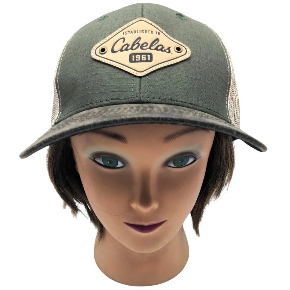 CABELAS Est 1961  Green & Black Baseball‎ Cap by Cabelas, Mesh, Snap Back
