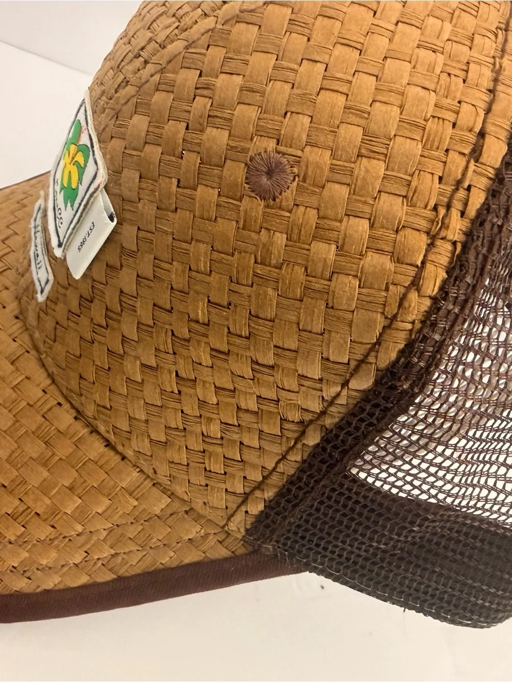 🌼Kona CC Hawaii Straw Trucker Hat - Mustard