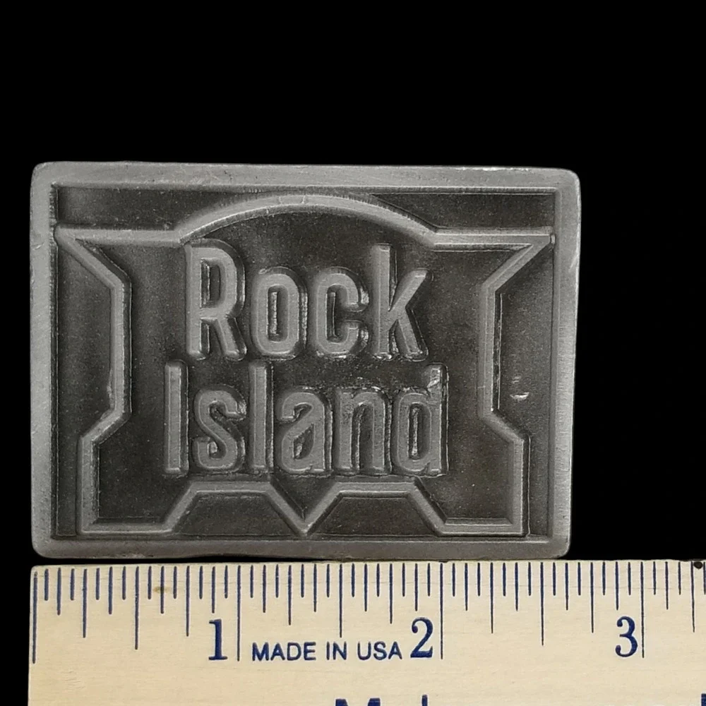 Rock Island Belt Buckle Vintage Eagle‎ Foundry Products Metal USA Made