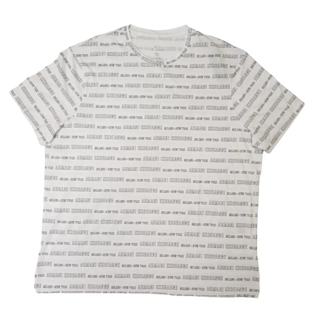 Armani Exchange Men's T-Shirt Short Sleeve Disinger‎ Milano NY White XXL