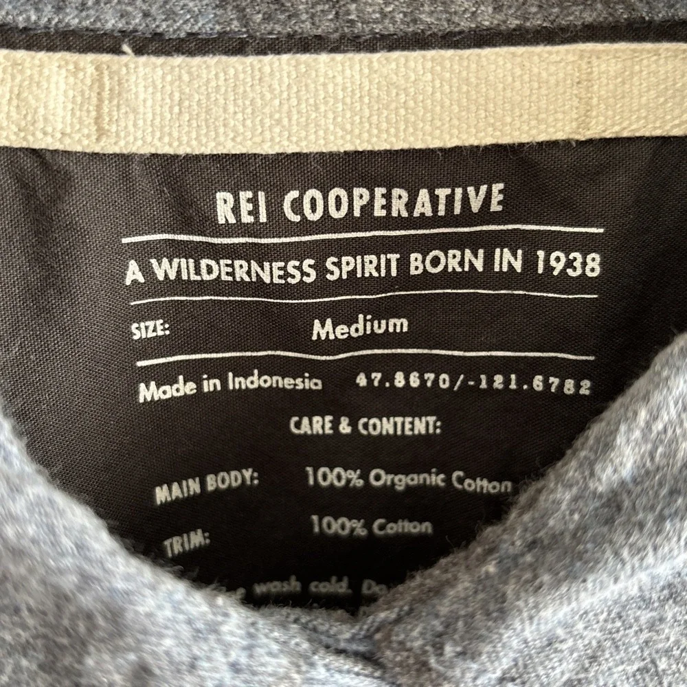 REI Coop Shirt Mens Small/Medium Blue Black Plaid‎ Organic Cotton Button Down