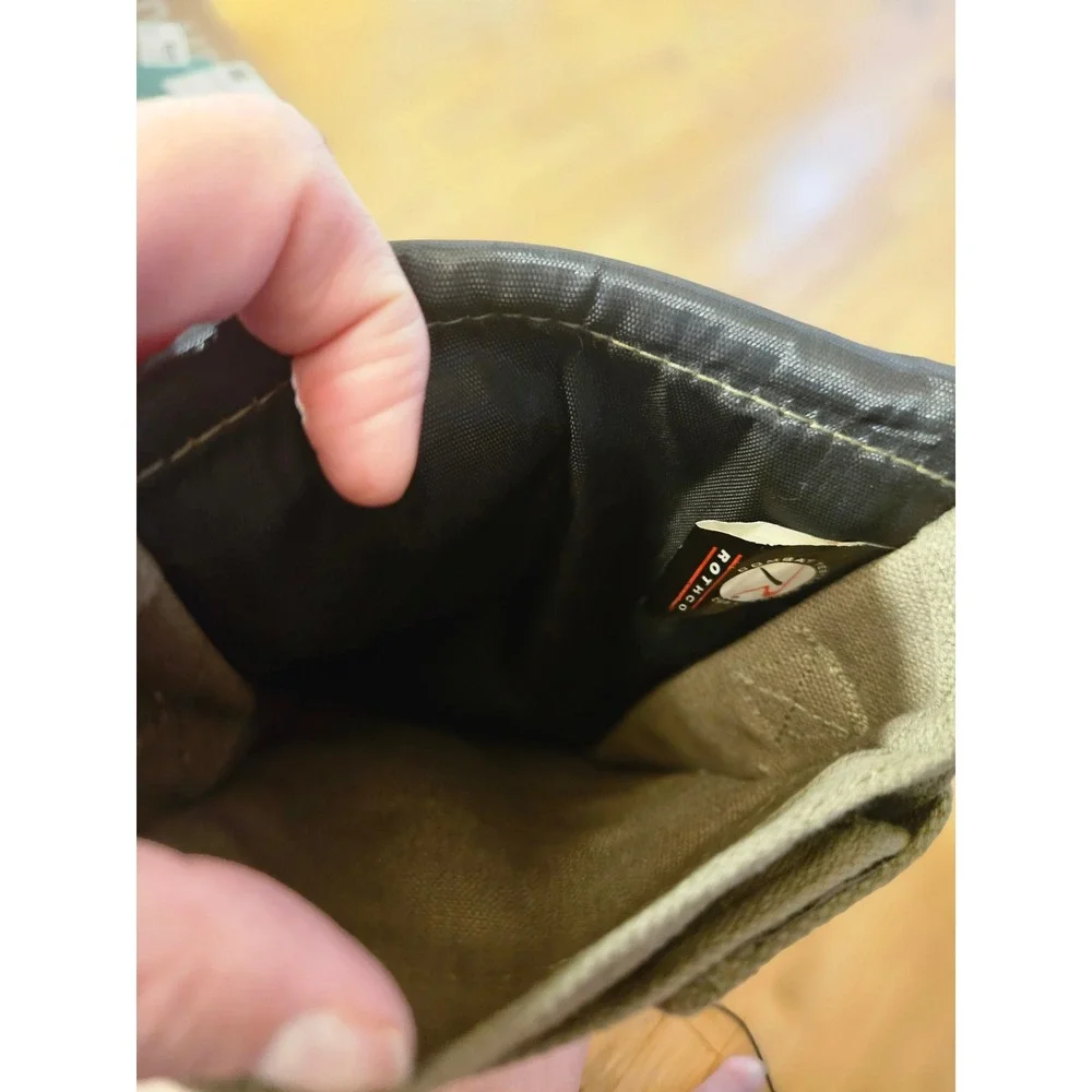 Rothco Canvas Leather Crossbody Utility Pouch Bag Olive Brown Military‎ Style