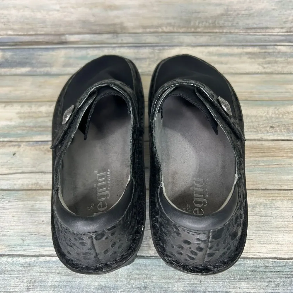 Alegria Womens Size 37 Dream Fit Black Leather Neoprene Dena DEN-435 Shoes‎