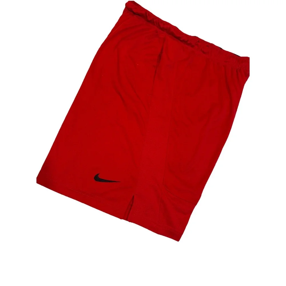 Vintage 90s NIKE Basketball Shorts Razzle Dazzle Mesh Red Men's‎ LARGE