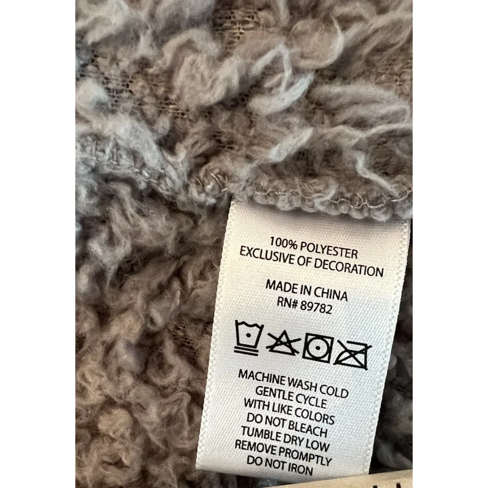 NATORIE Josie Plush Thigh Length Robe-Small-Pockets-Tie Closure-Gray-Soft-Lounge