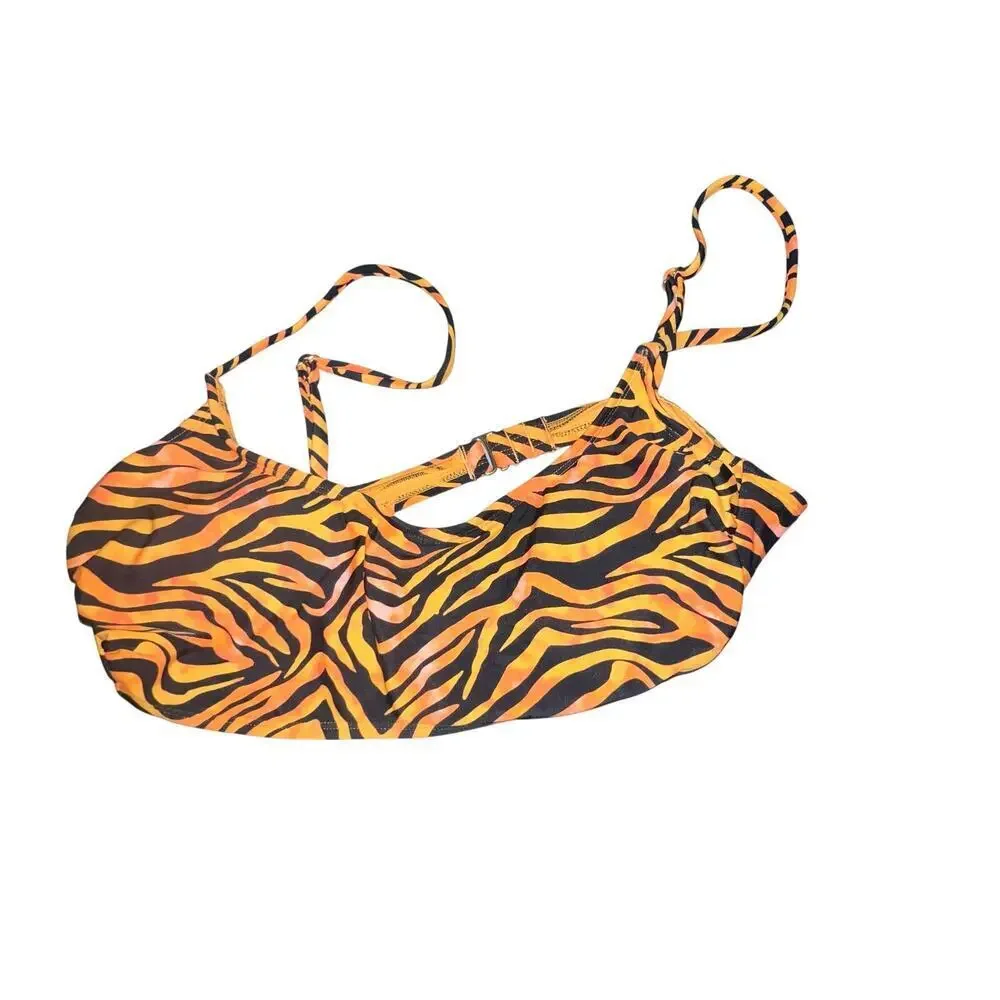 Women's Scoop Bralette Bikini Swim Top Wild Fable‎ Tiger GypsyGoth Size XL-16