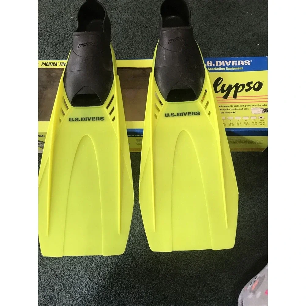 US Divers Pacifica Calypso Fins/Flippers Snorkeling Scuba Sz 11 1/2-13 46-47EUC‎