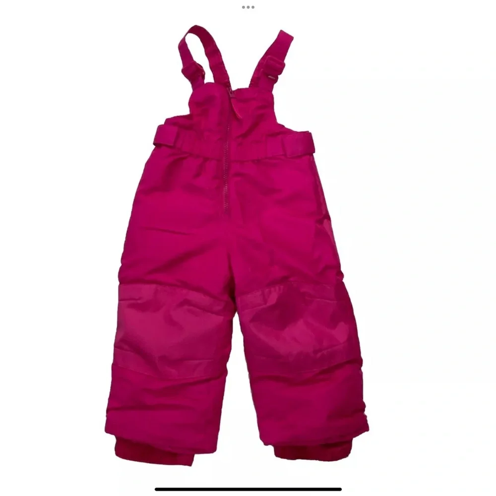 Cat & Jack Girl's Pink Full Length Snow Bib Overalls Size 18M Adjustable