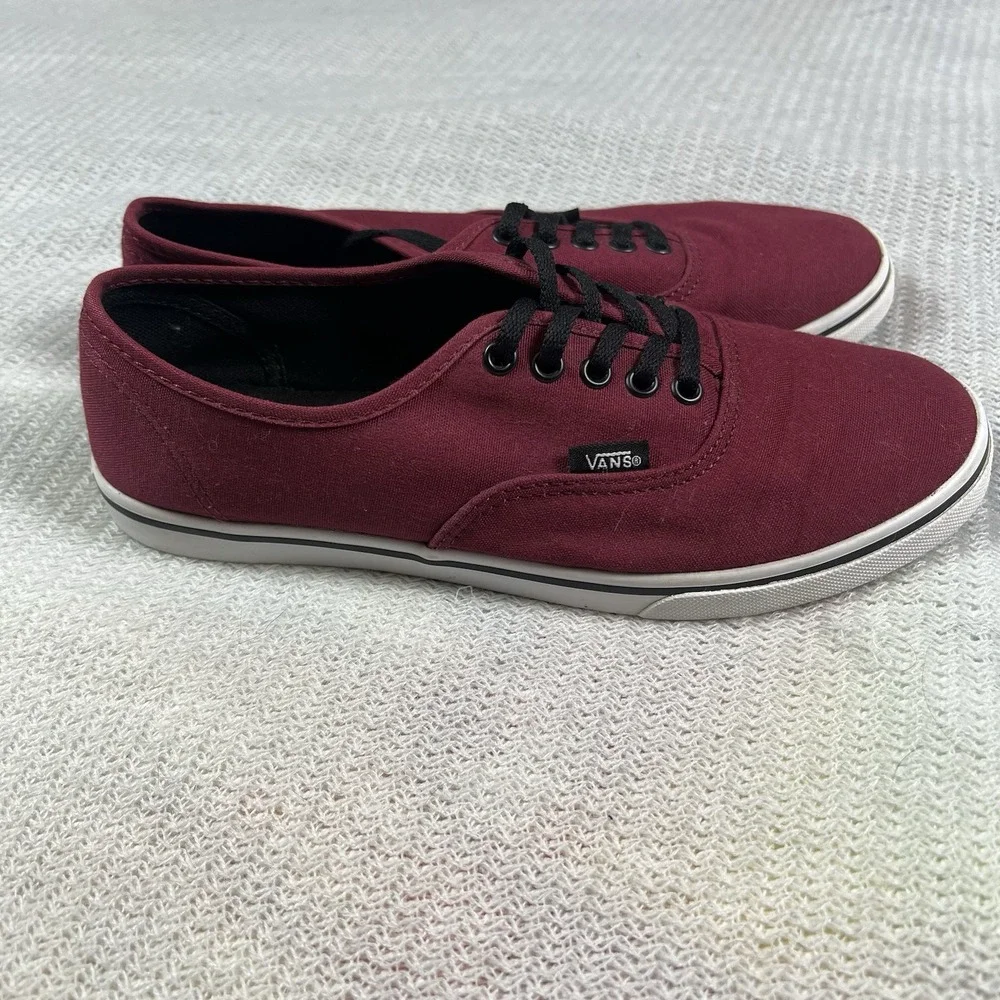 Vans Canvas Lace Up Sneakers Womens 8 Burgundy‎ Skateboard Casual Comfort Shoes