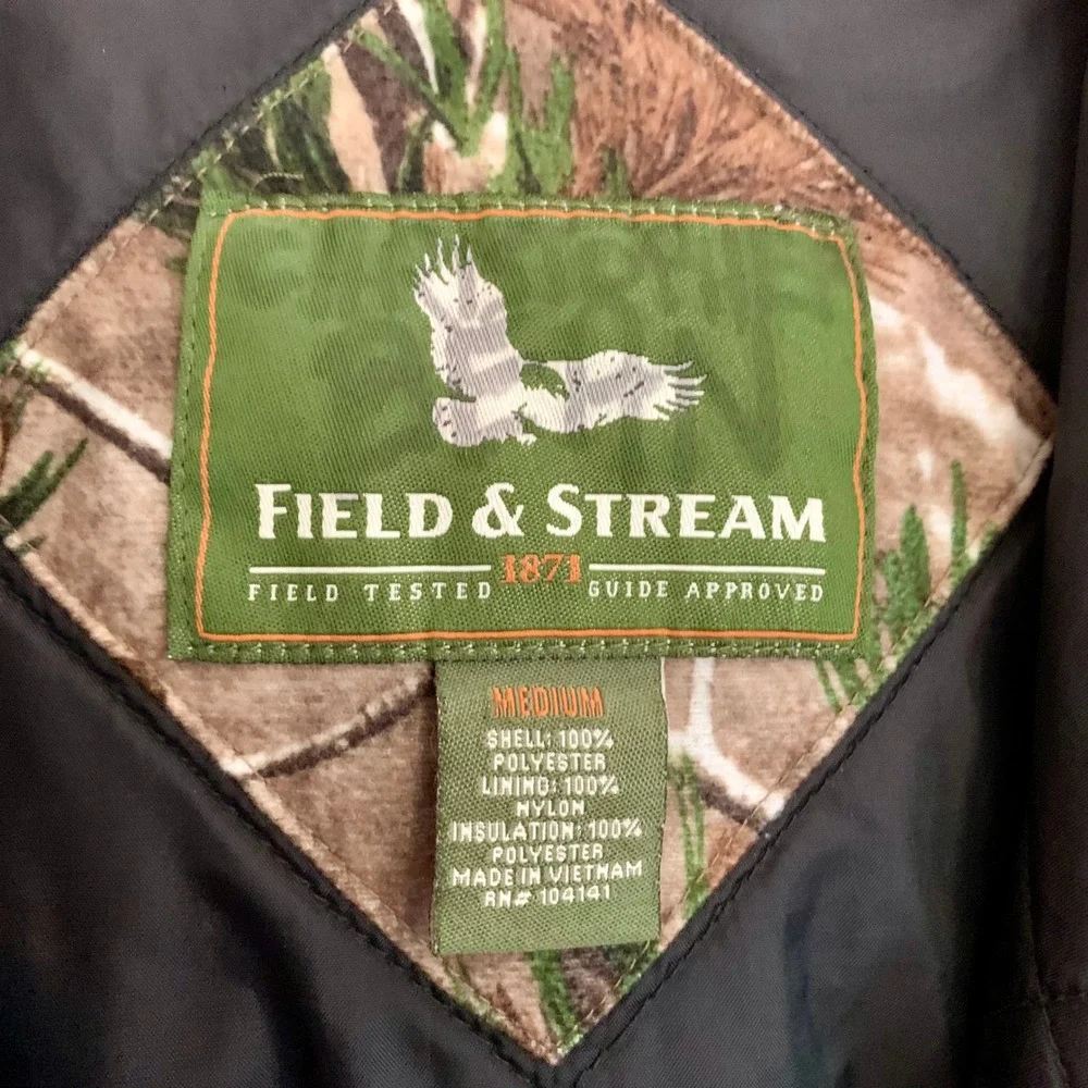 Field &‎ Stream Boys Medium Camo Jacket Hooded Realtree Quilted Hunting