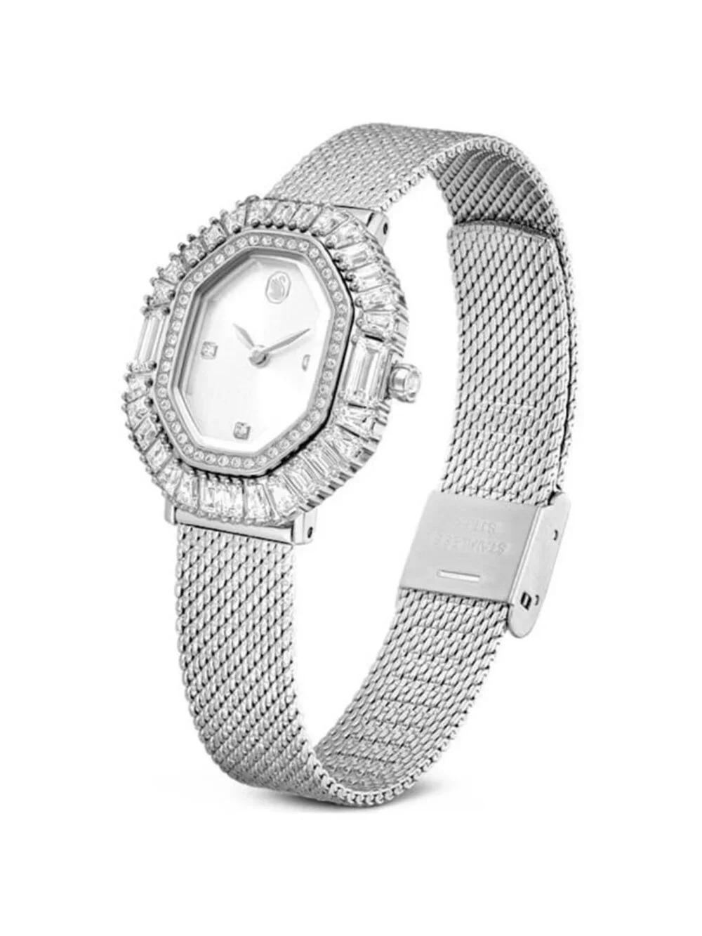 NWT Swarovski Matrix Quartz Crystal Silver Dial Ladies Watch