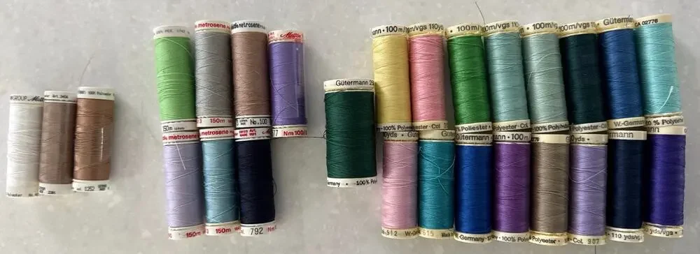 Gutermann Mettler Metrosene PolySheen Vintage Sewing Thread Spool Lot 27 German