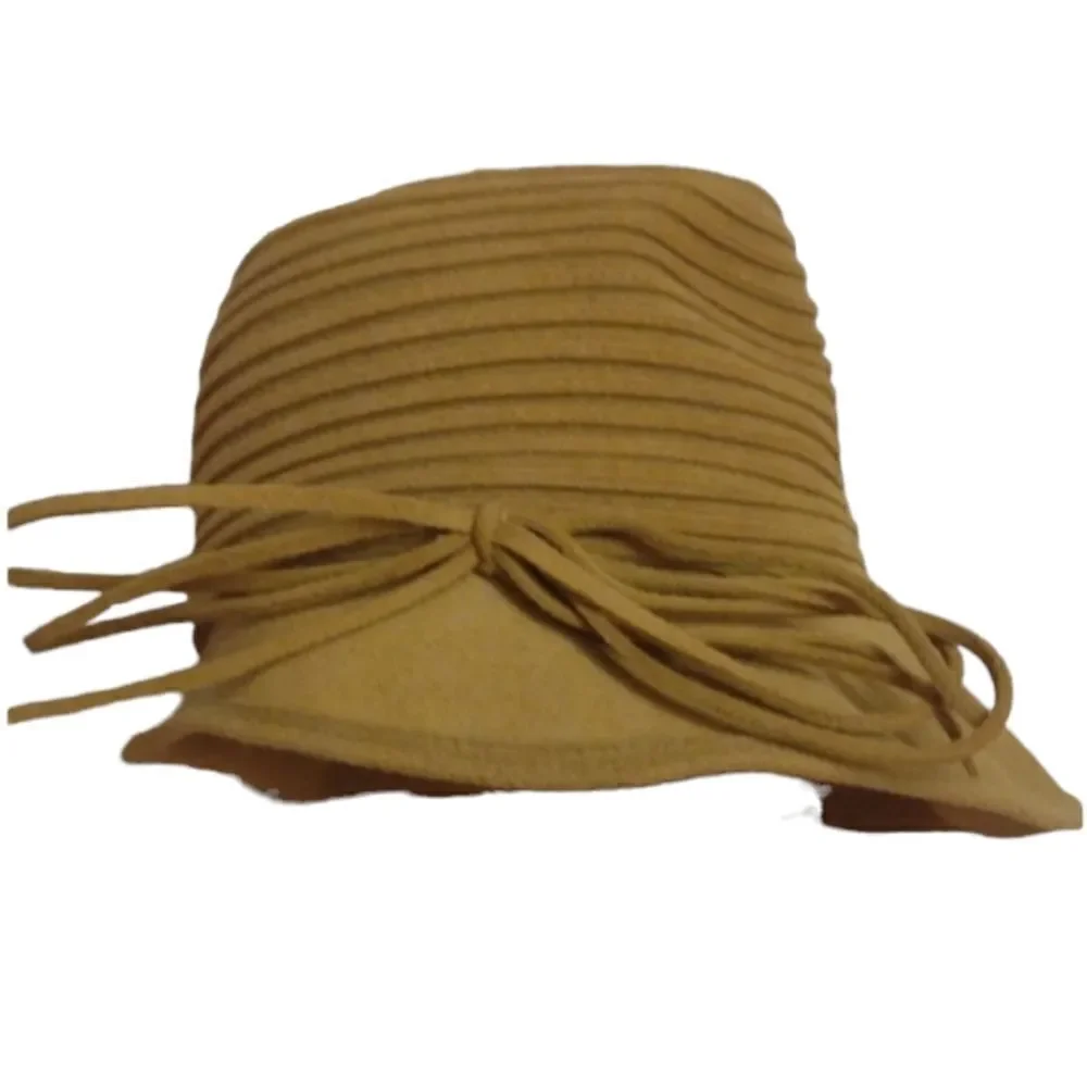 Vintage style bucket hat Fine Velour mustard yellow 20s 30s