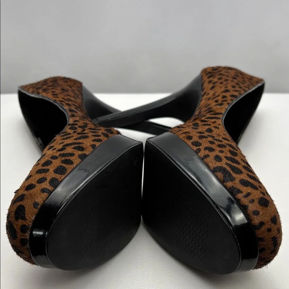 Via Neroli Brown Leopard Print‎ Pony Hair Platform Party Pump W Sz9 #0243
