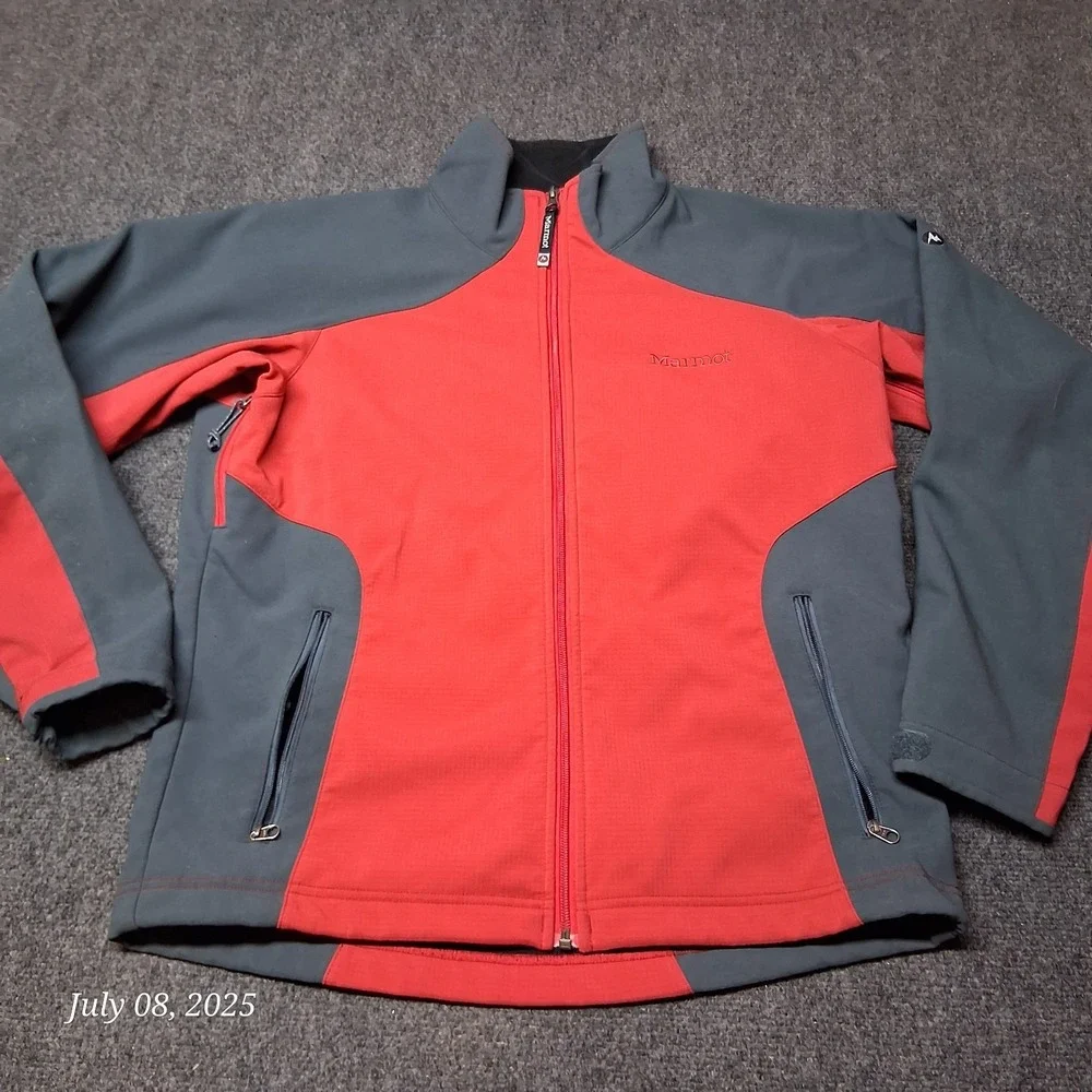 Marmot‎ Softshell Fleece Lined Windbreaker Jacket Men Size Medium Red