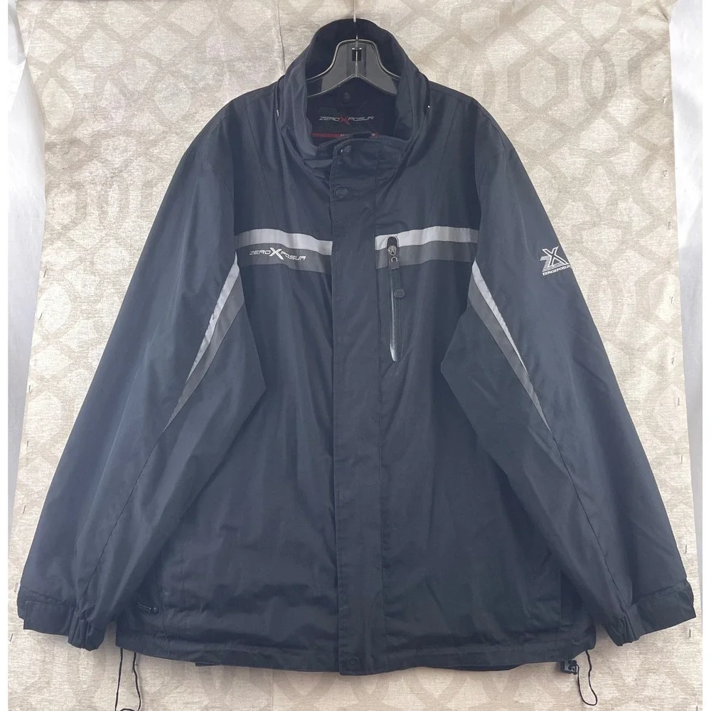 ZeroXposur Mens Evolution Captured Windbreaker Jacket‎ Black Grey L 84340-3