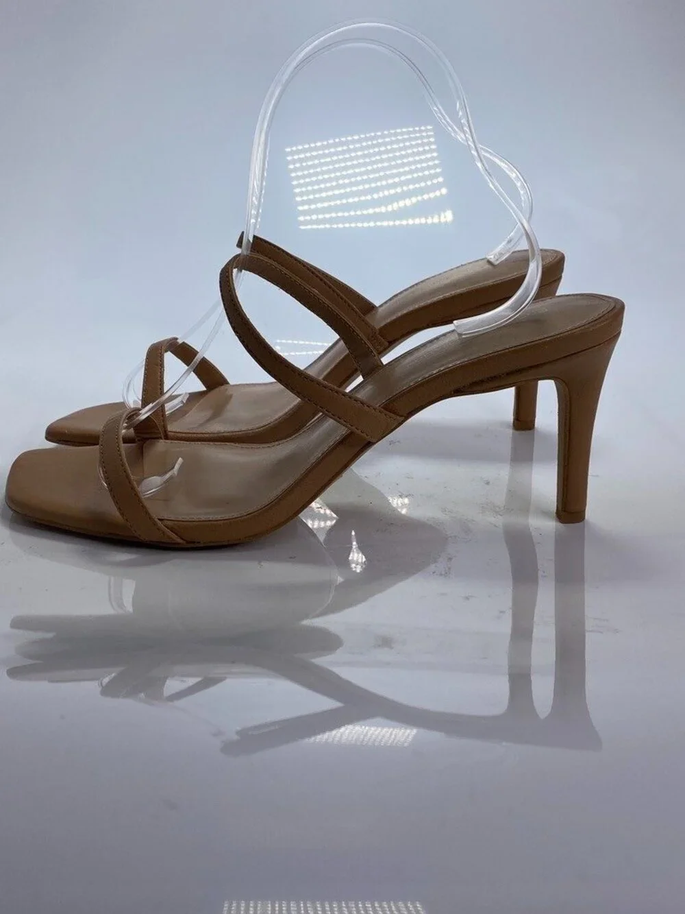BCBGENERATION Women's Salin Tan Leather Double Strap Sandals Sz 10