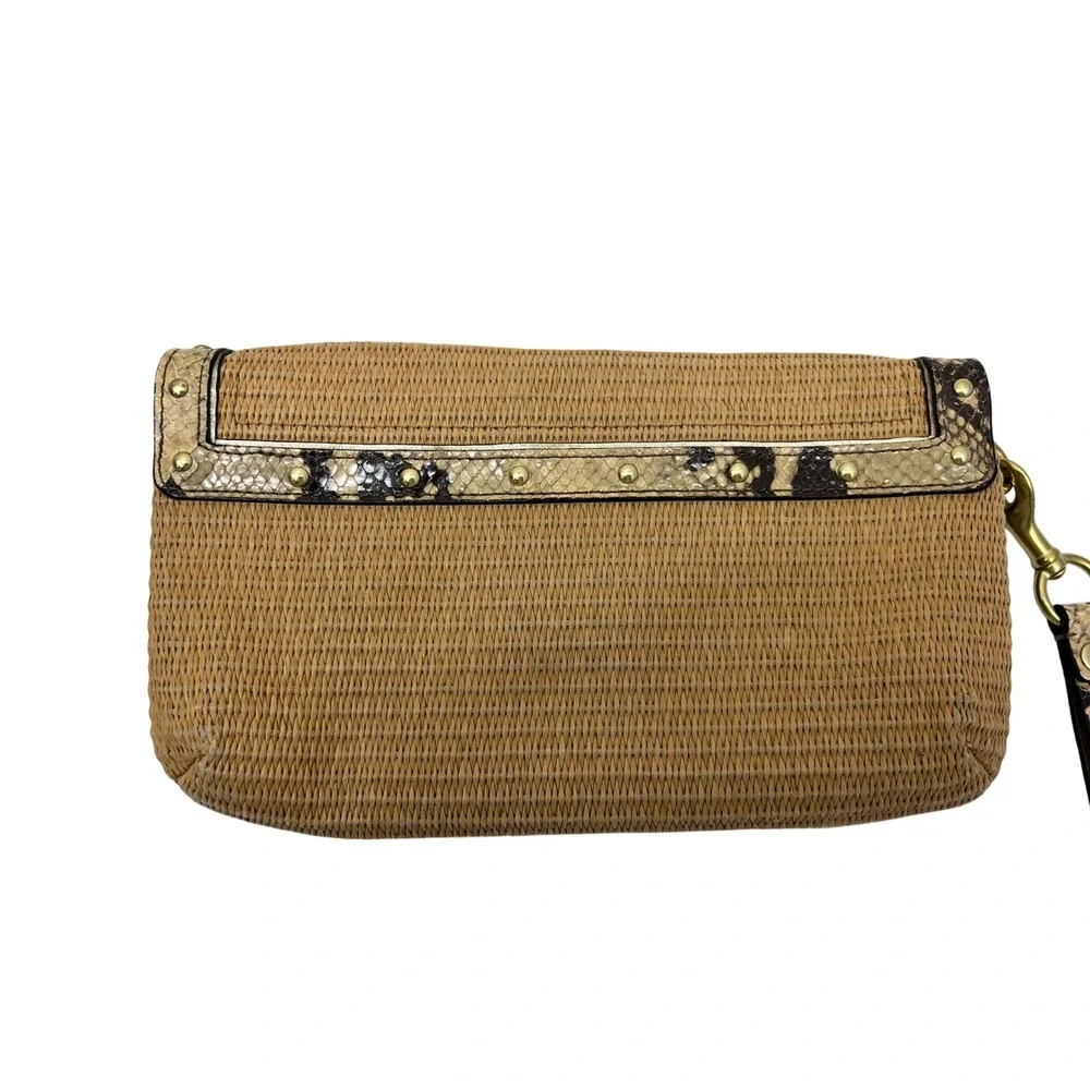 Coach straw wristlet