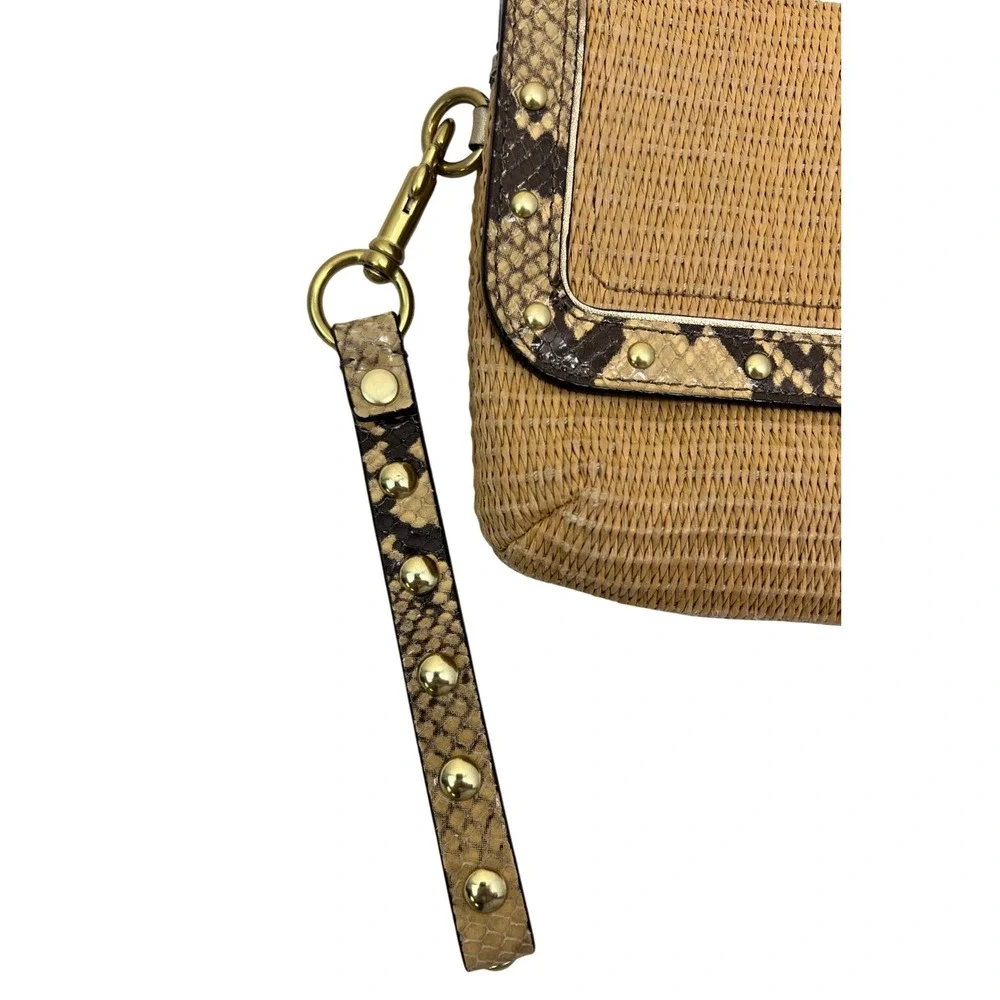 Coach straw wristlet
