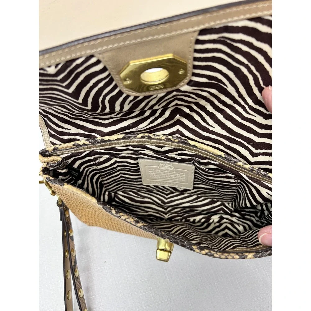 Coach straw wristlet