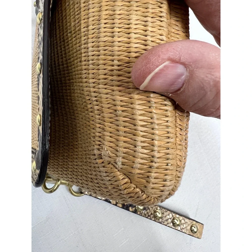 Coach straw wristlet