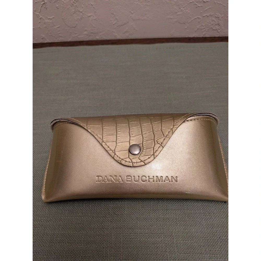 Dana Buchman Gold Croc Embossed Faux Leather‎ Glasses Case Snap Closure