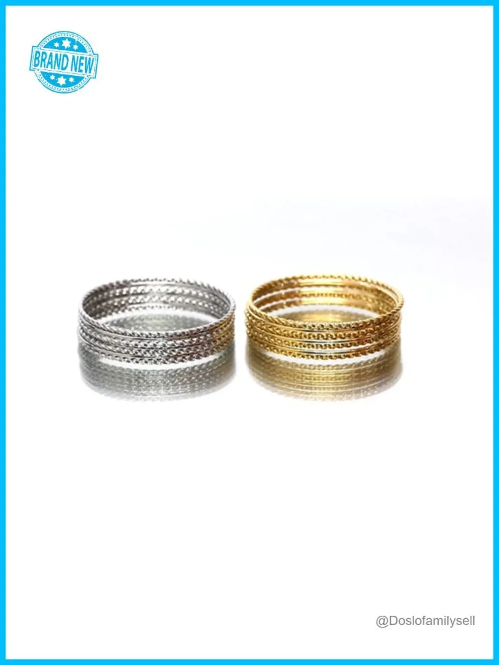 Set of 7 Twisted Round Stackable Bangle Bracelet, Stainless Steel