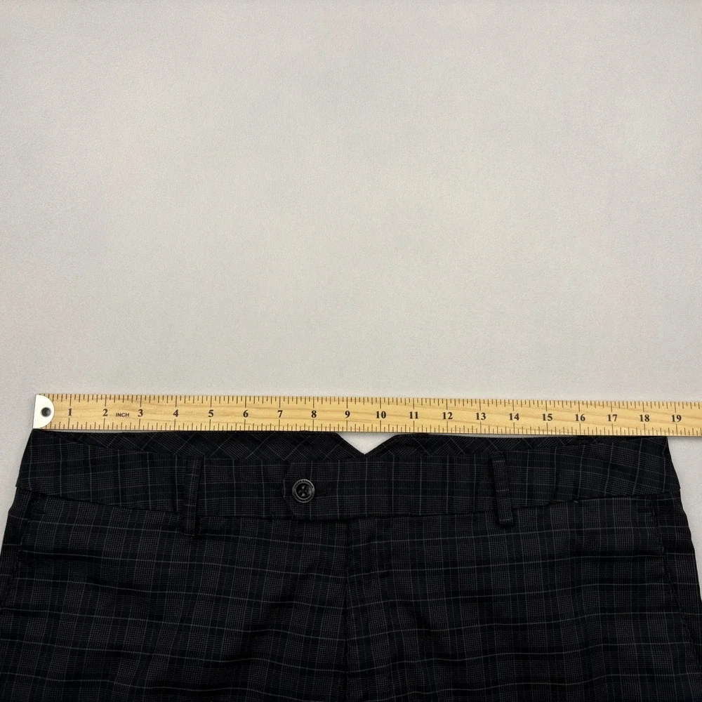 Under Armour Golf Shorts Mens 36 Black Grey Plaid Grid Flat Front Tech 207276