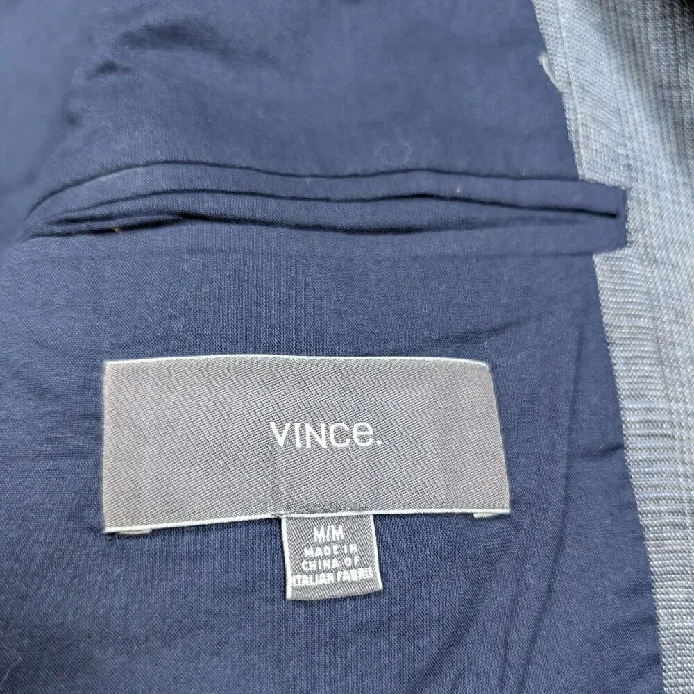 Vince Linen Blazer Sports Coat Jacket Men’s Size Medium Gray 2 Button Business