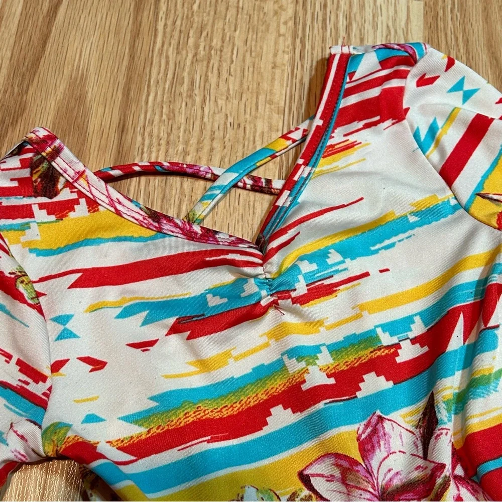 Dot Dot‎ Smile tropical floral dress 2T