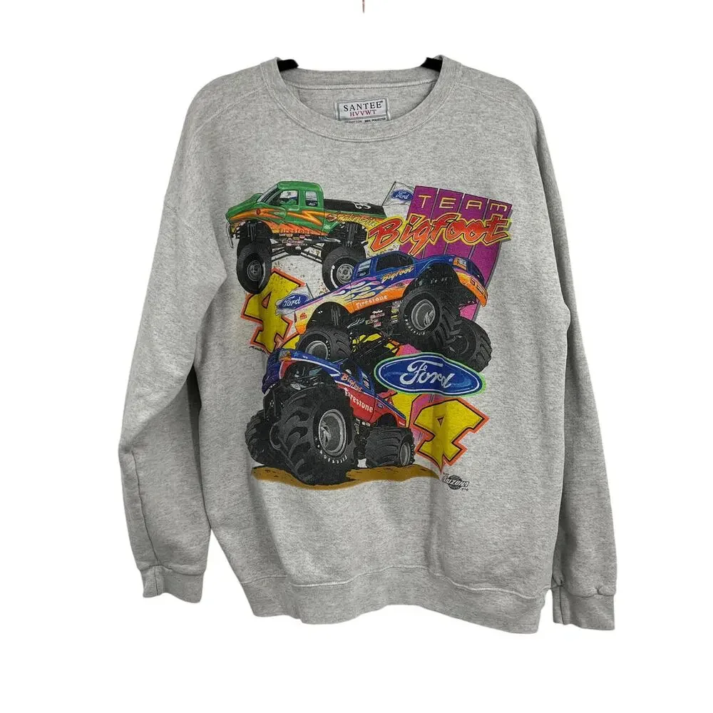 Vintage Ford Team Bigfoot Monster Truck Crewneck Sweatshirt '07‎ Men's XL Rare