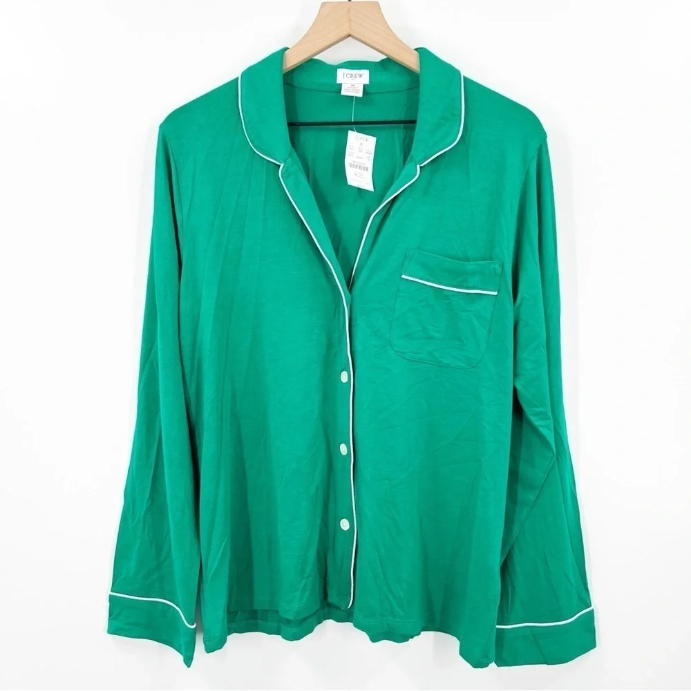 J. Crew Knit Pajama Top Long Sleeve Button Up