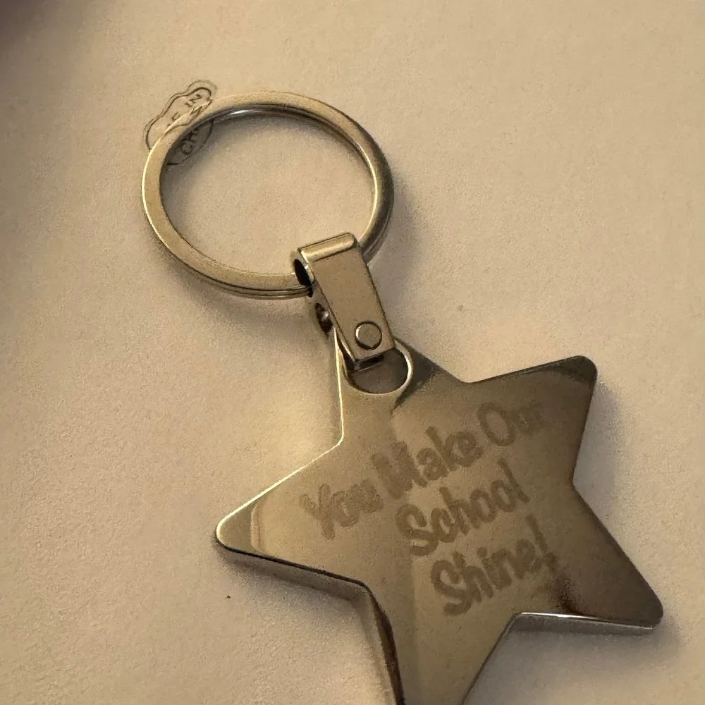 Star Keychain You Make Our School Shine Appreciation‎ Gift Silver Tone