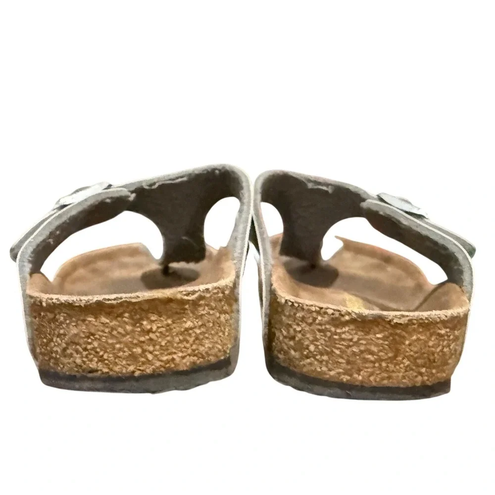 Birkenstock thong silver wear